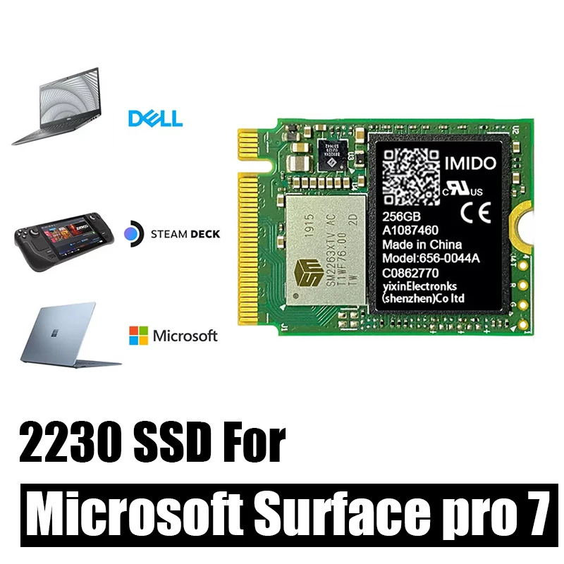 M2 2230 Para Laptop 512gb 256gb Surface Pro 7/8/DELL/Steam Deck Mini Nvme  SSD Portable Great For Gaming Consales