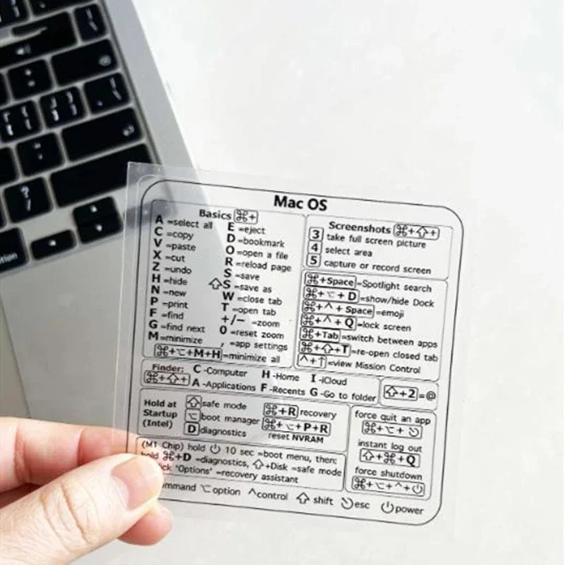 1개 ​ ​ MacBook 키보드 단축키 스티커 - 생산성 향상, 사용하기 쉬운 앱 관리, 애플 노트북의 기술 문제 해결 ​ ​