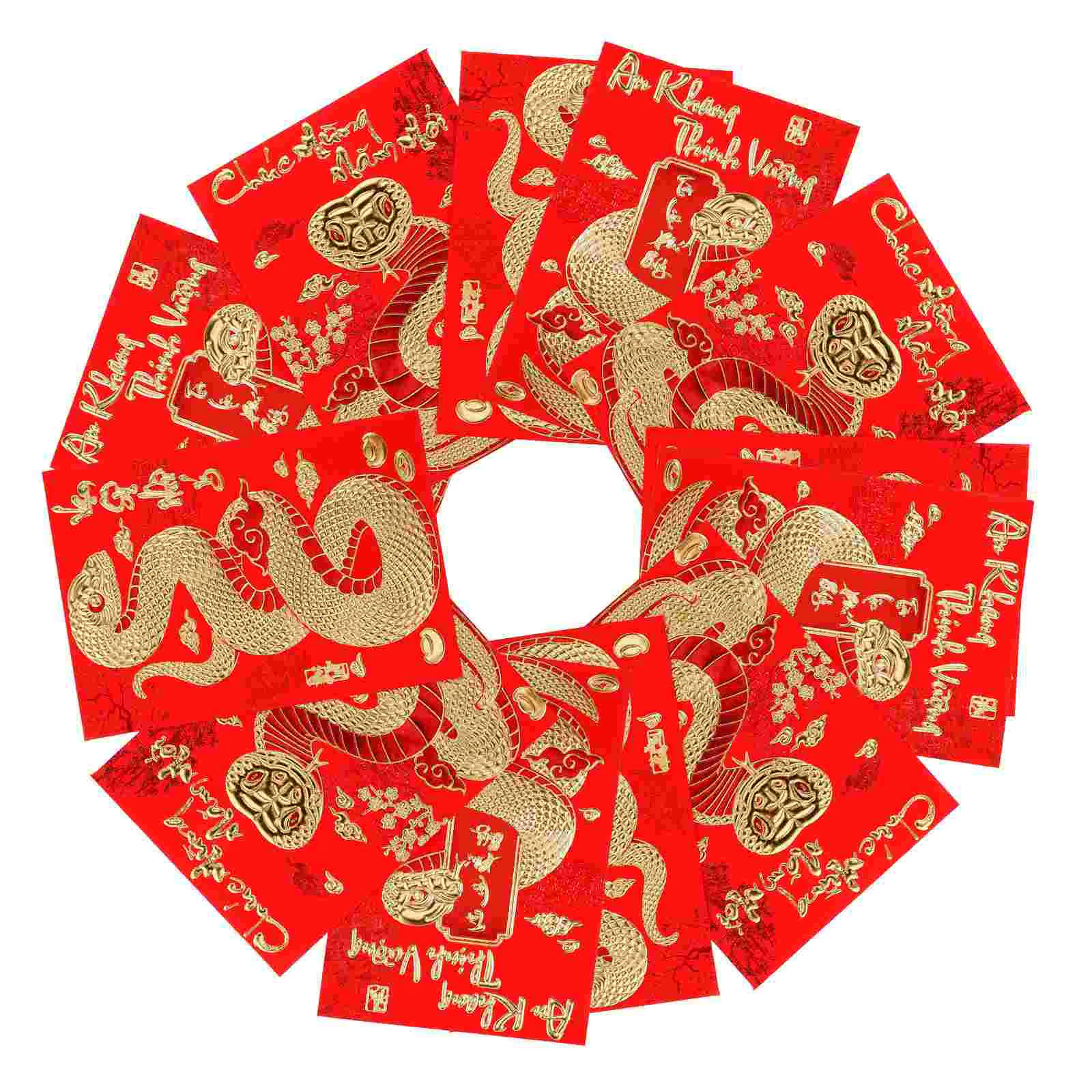Mailing Envelopes Gift Card Envelopes 18 Pcs Short Year of The Snake Spring Festival Chinese Money Paper Fengshui Hongbao Pockets