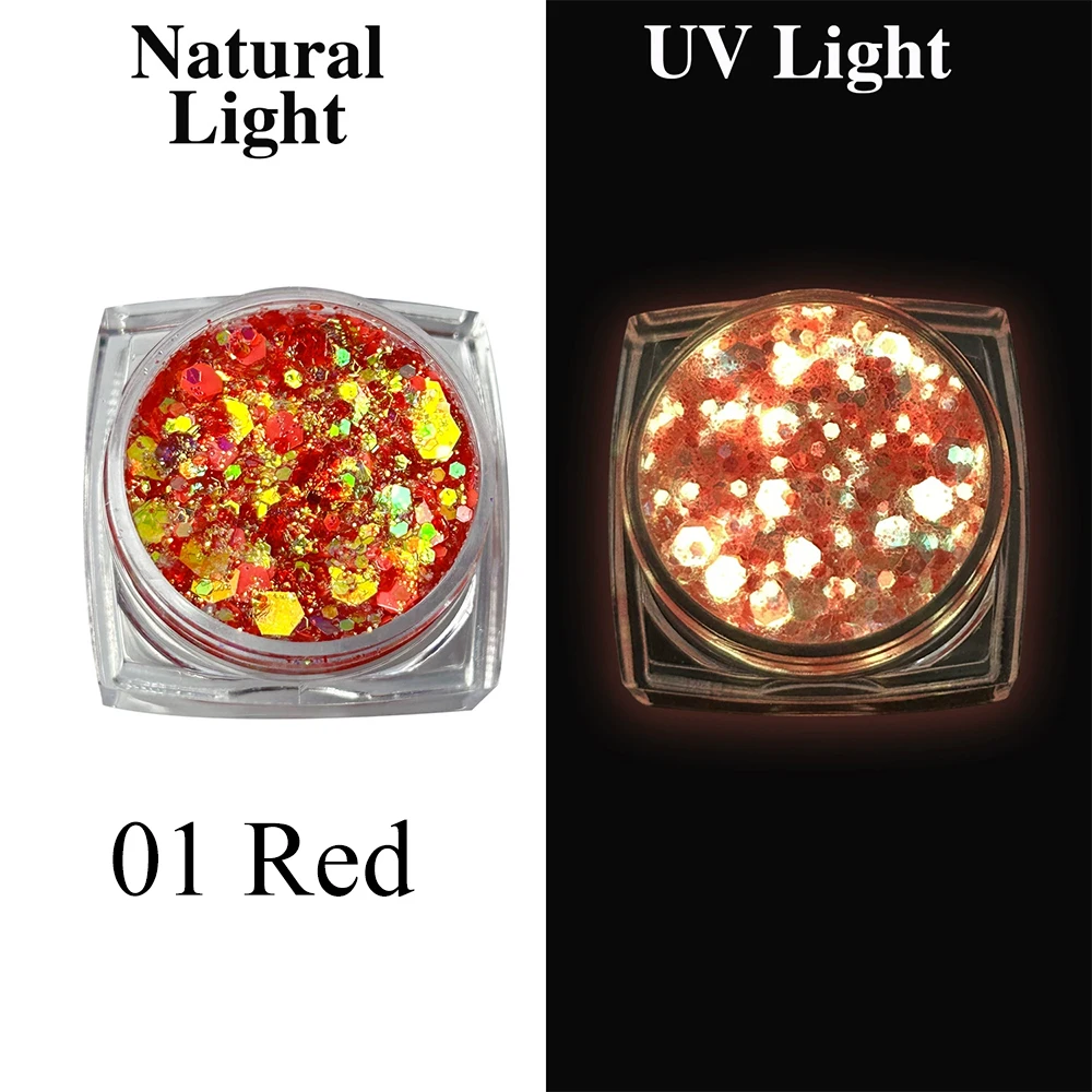 Luminous Glitter Gel - UV Glow Waterproof Makeup