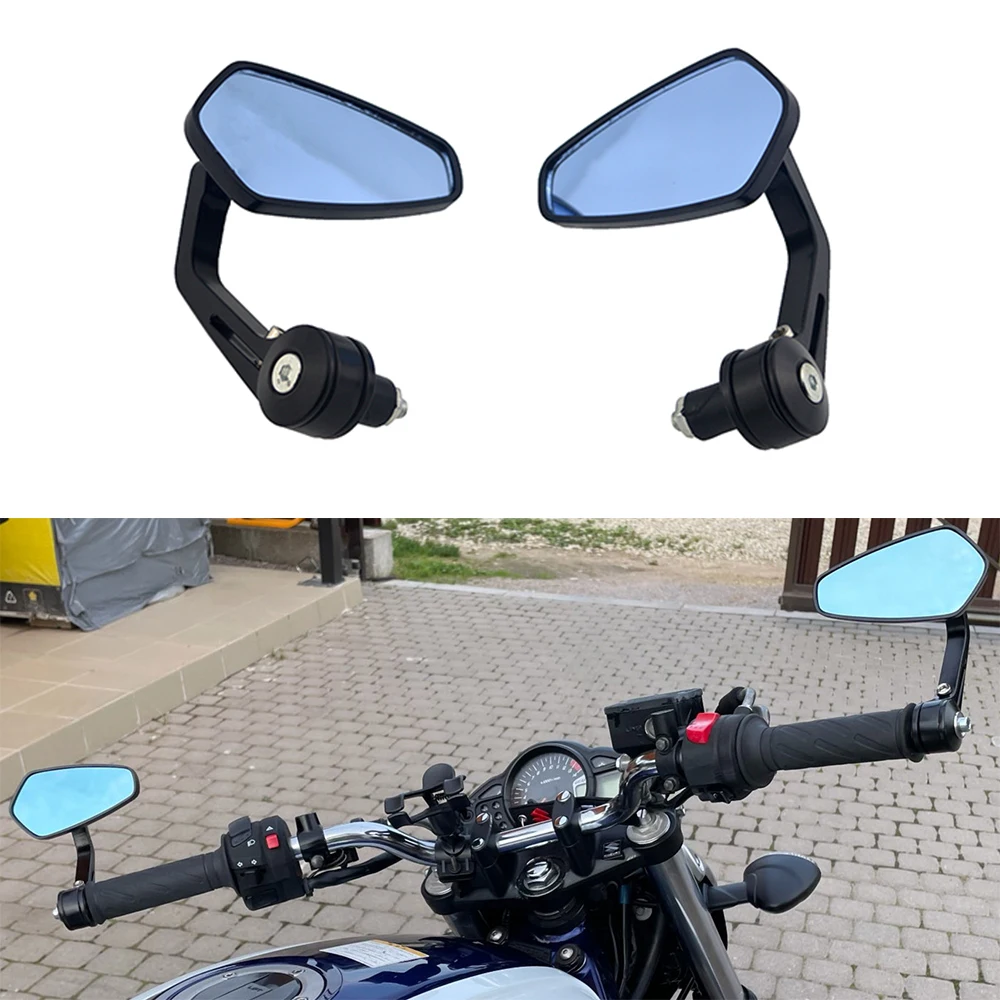 Motorcycle Handle Bar End Mirror 7/8 22 mm Side Rearview Mirrors Custom Smoke Blue Lens For Ducati BMW Honda Suzuki Kawasaki, retrovisores moto - Vimarsana News
