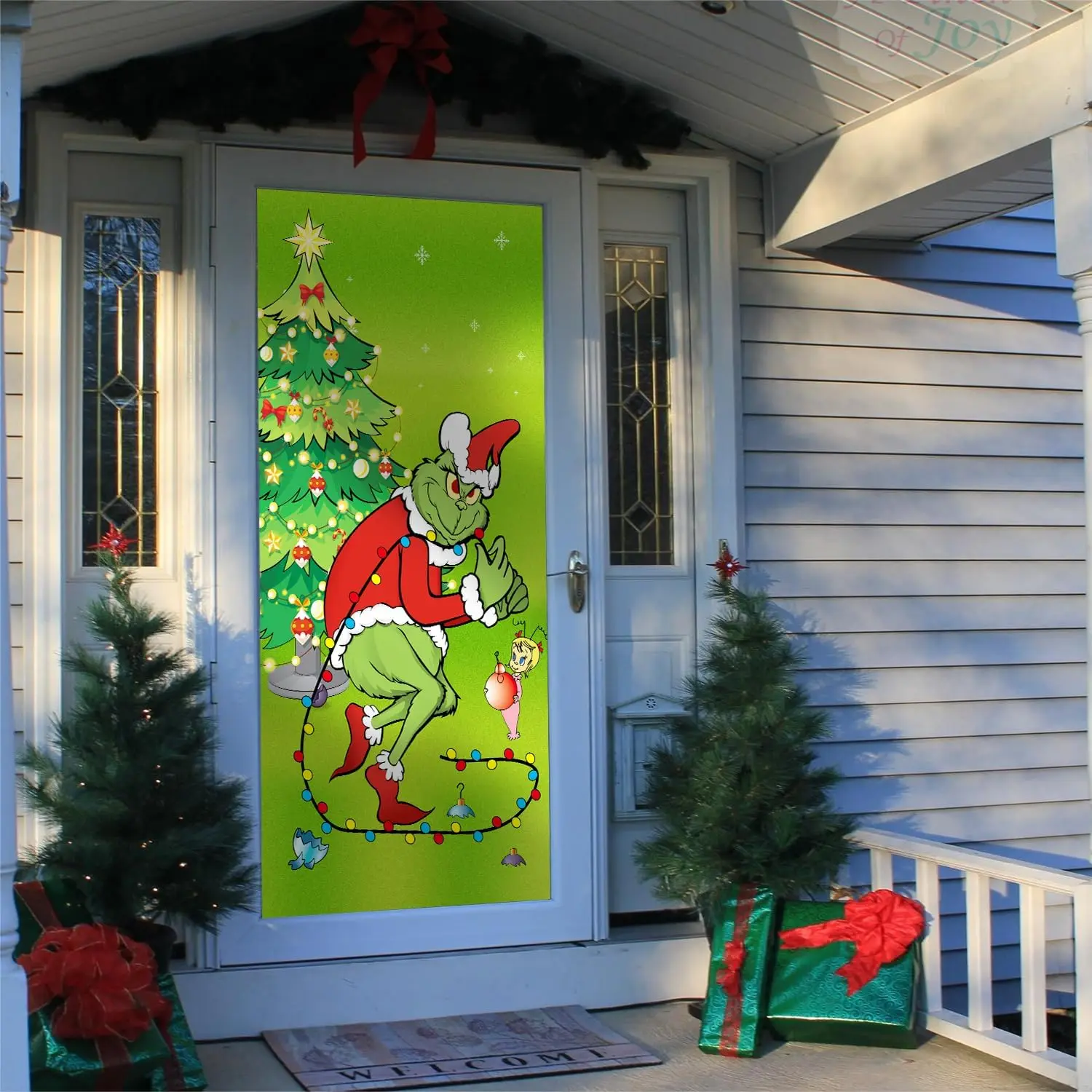 Door Cover Decoration 90 * 180cm monster Thief Shaped Christmas Door Cover and Banner Decoration Christmas Party