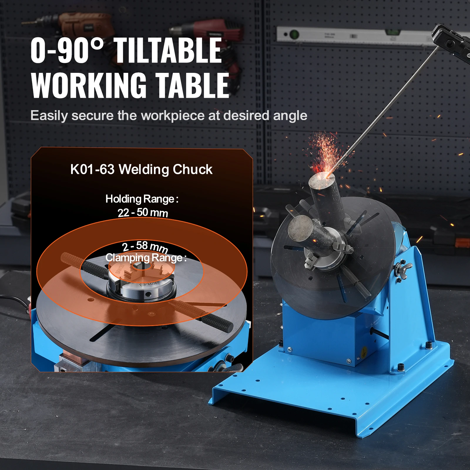 Welding positioner turntable welding tool SucceBuy Rotary Welding Positioner 10KG Turntable Table Portable Welder Positioning Machine Cutting Grinding Assembly Testing