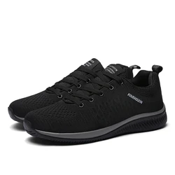 Unisex Breathable Knit Sneakers for Athletic and Casual Wear (Black)