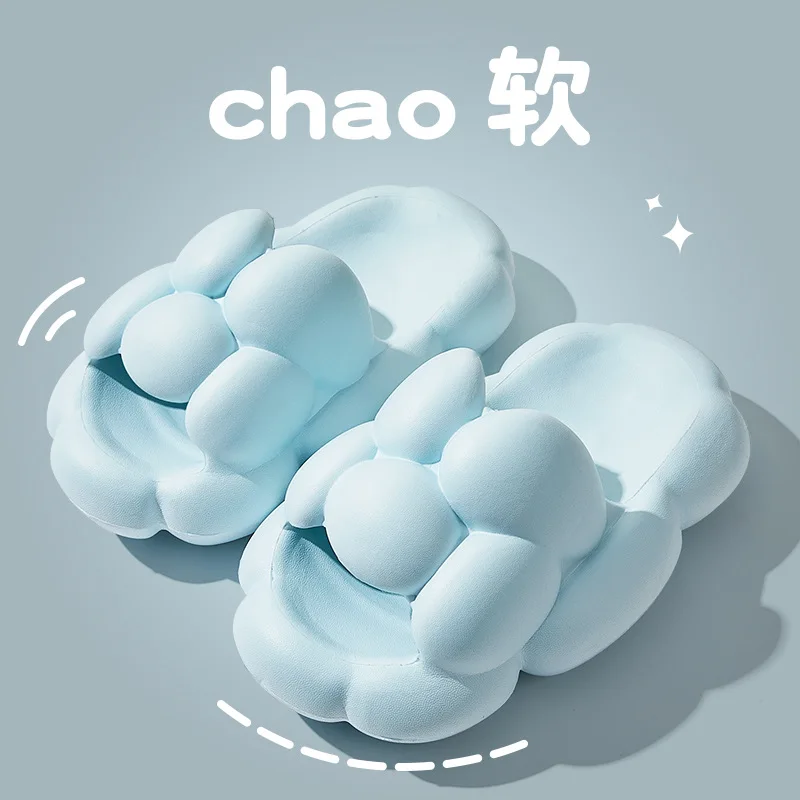 

Thick Platform 5cm Pillow Slippers Women Summer Beach Soft Sole Eva Cloud Slides Sandals Woman Home Non Slip Bathroom Slippers
