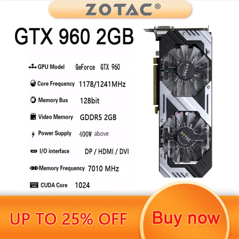 ZOTAC Raphic Card GTX 960 2GB 4GB 1060 3GB 5GB 6GB Video Cards GPU AMD Intel Desktop CPU Motherboard latest graphics card for pc Graphics Cards