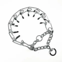 Effective Adjustable Stainless Steel Dog Training Collar with Comfort Rubber Tips - M 50cm x 3.0mm (Silver)
