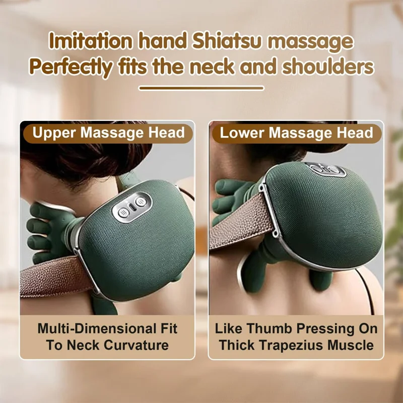 Neck And Shoulder Body Relaxation Massager Wireless Shoulder And Back Kneading Massage Shawl Trapezius Neck Cervical Masajeador_voghion.com