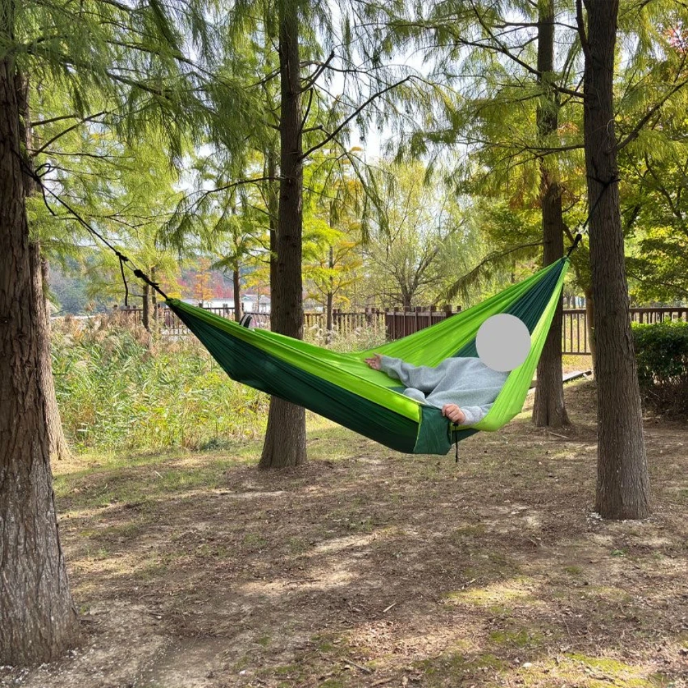 Outdoor Camping Hammock Lightweight Parachute Outdoor Furniture Nylon for Travel Hiking Swing Hang Sleeping Bed in Garden 2