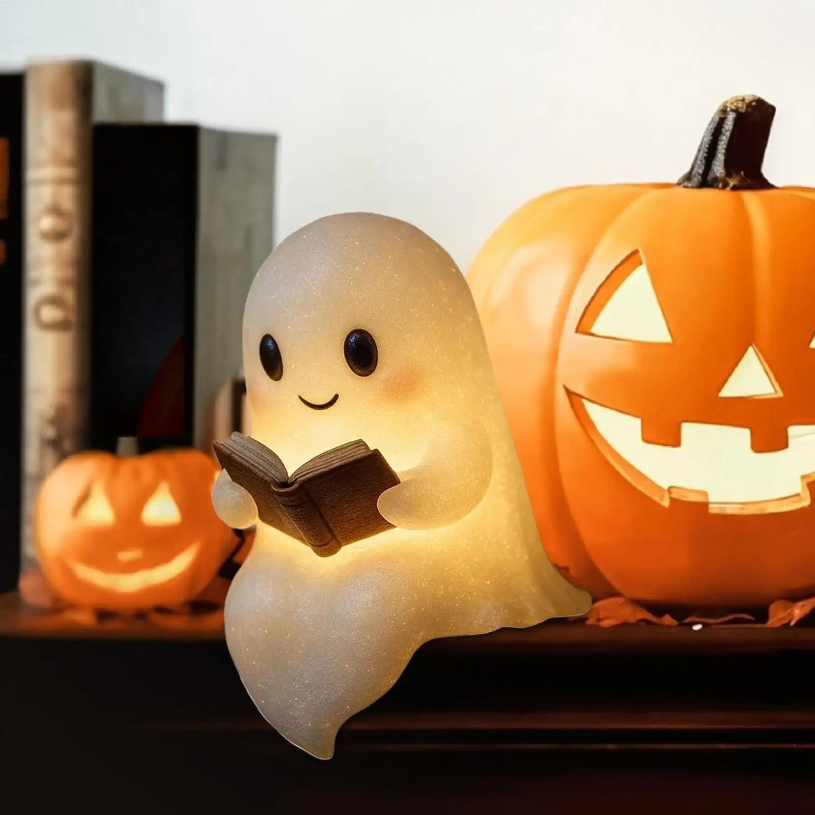 LED Night Light 3D Cute Ghost Cozy Reading Lamp Halloween Gifts For Kids Halloween Decoration For Home Fireplace Holiday