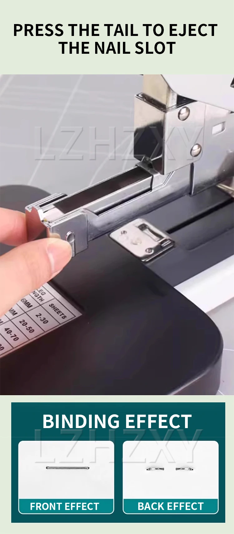 Description Picture 6 of itemDC-208ST Electric stapler Office commercial stapler Financial voucher binding machine Thickened pedal + button dual use