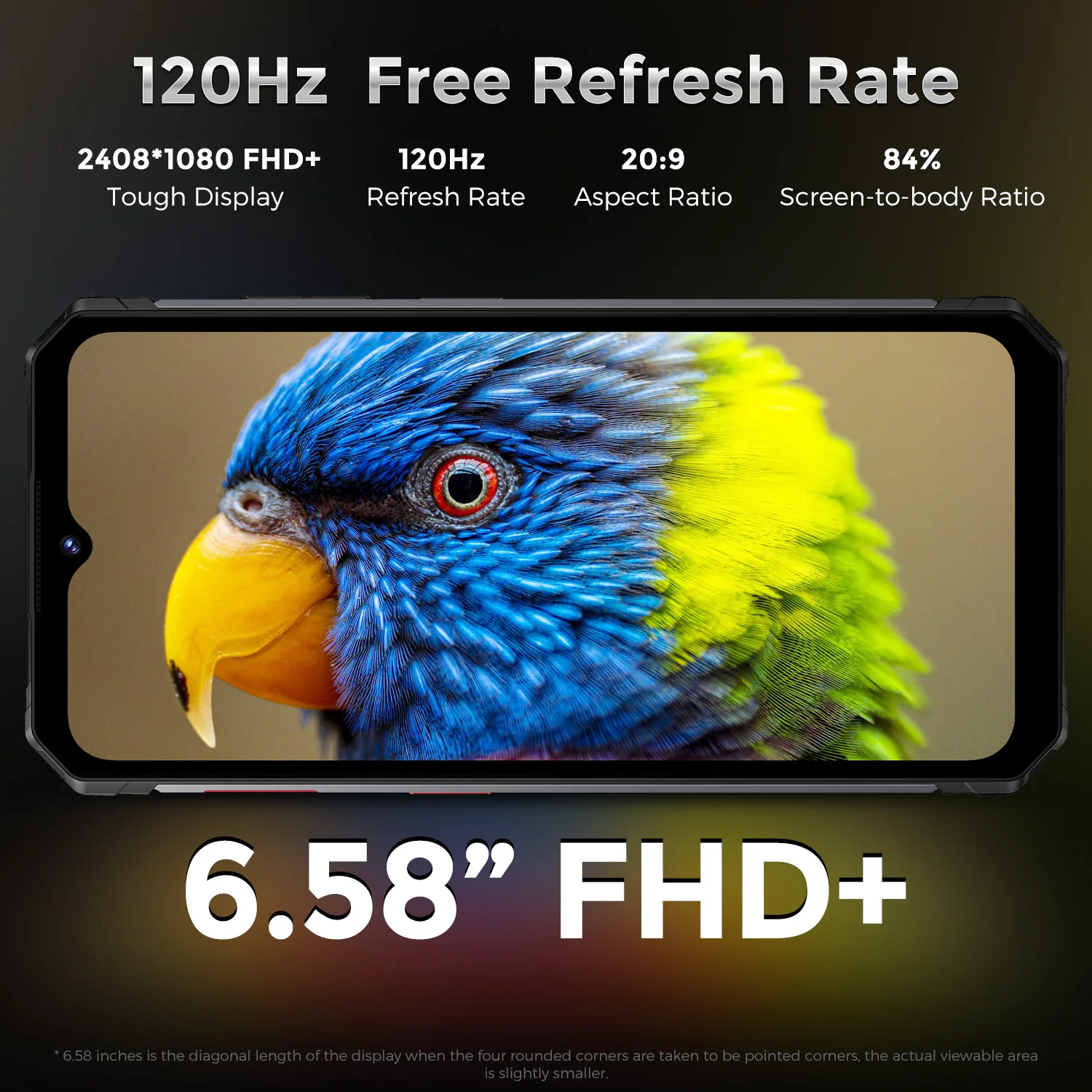 FOSSiBOT F102 Rugged Phone,20GB 256GB,16500mAh Battery,108MP Camera,Helio G99 Octa Core,6.58'' FHD+ 120Hz Screen,NFC,4G LTE 4