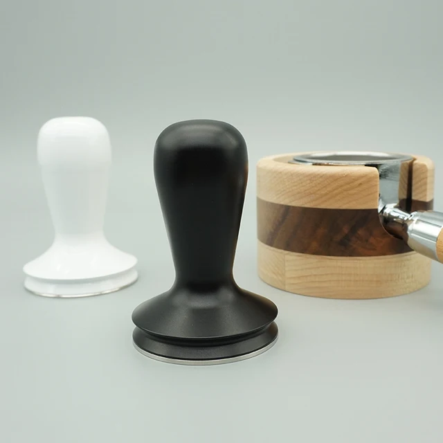 58/58,35 Mm -Es Kávéfőző Matt Fekete Kávé Por Kalapács Eszpresszó Készítő Lapos Bázis Kávézó Barista Szerszámok Kiegészítők - Image 3