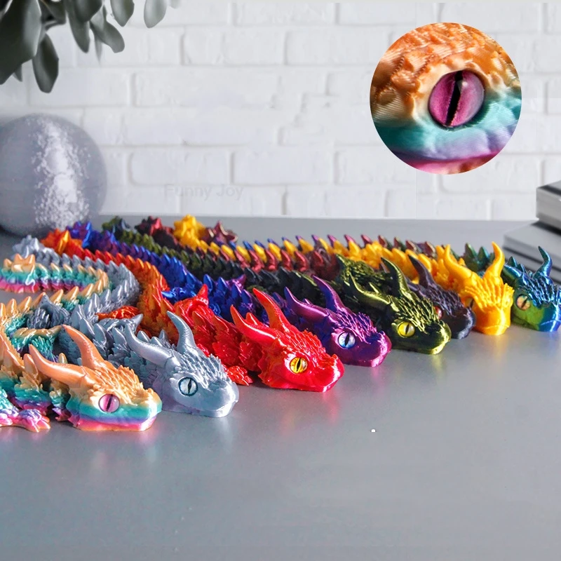 31CM 3D Printed Conjoined Dragon Baby Ornaments Joints Can Move Dragon Rockery Fish Tank Landscaping Decoration 1