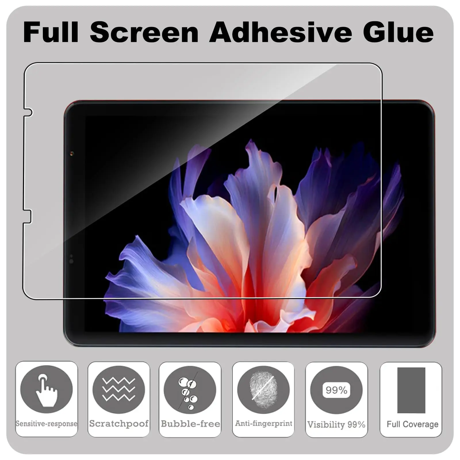Premium 8.0 HD Tempered Glass Screen Protector - 9H Hardness, Anti-Scratch, Anti-Fingerprint