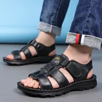 Sandales en Cuir group pour Homme, Chaussures de Plage Antidérapantes, Grande Taille, Nouvelle Collection 3