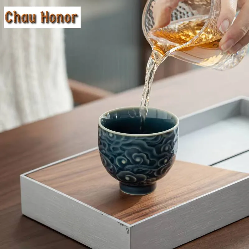 Japanese Style Five Color Tea Cup Ceramic Kung Fu Tea Cup Tea Bowl Large Home Master Cup Personal Single Cup 5 Cup Gift Box Set