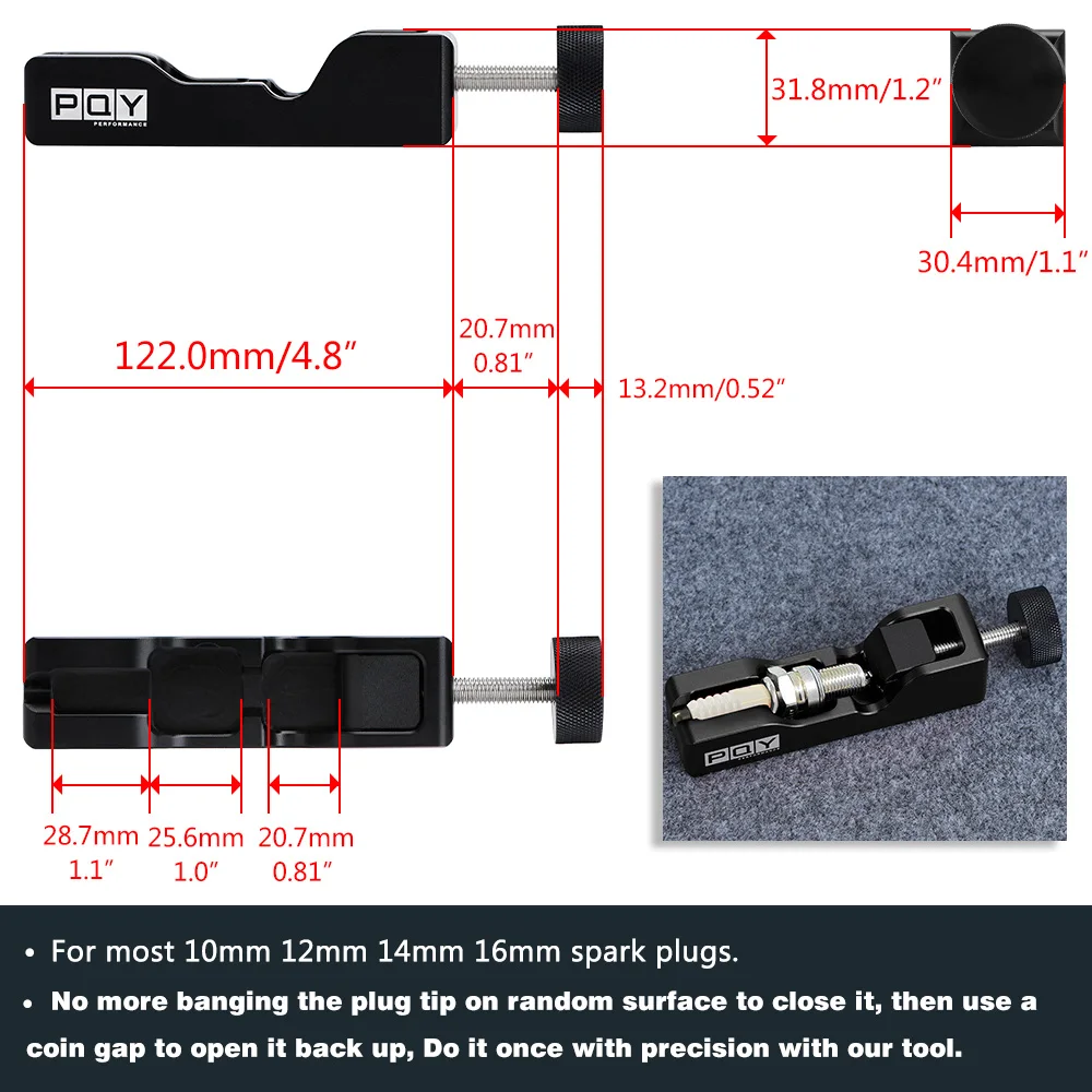 범용 점화 플러그 갭 도구 전극 압축 10mm 12mm 14mm 16mm 하이 터보 파워 키트 무료 배송