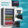 ft Beverage Refrigerator and Cooler, 145 Can Mini fridge with Glass Door for Soda Beer Wine, Small Drink Dispenser 6