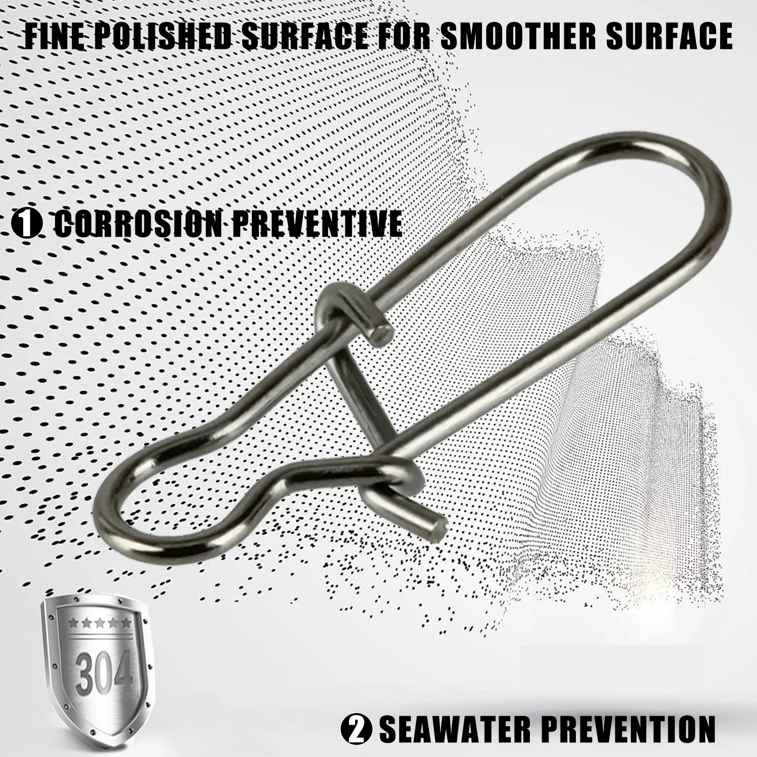 100pcs/bag Strong Lures Connector Snap Stainless Steel Fishing Accessories Connector Pin Solid Ring Pike Baits Tool Fish Hook