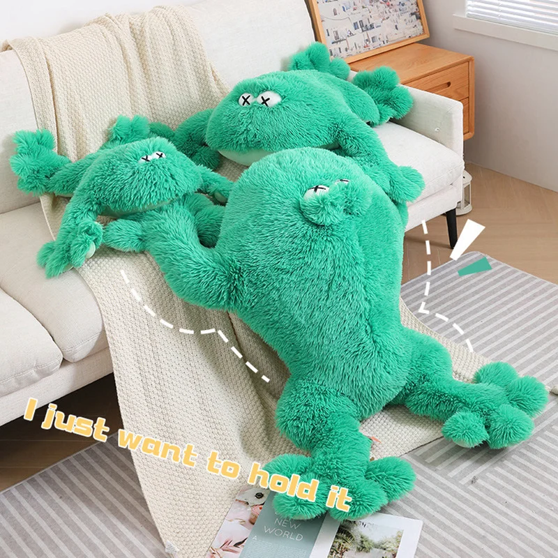 Big Green Frog Real Life Plush Toy Simulation Lying Frogs Stuffed Soft  Cartoon Animal Pillow Birthday Christmas Gift For Kids