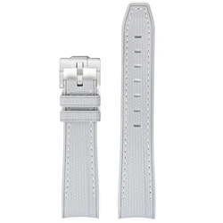 20mm Curved End Diving Waterproof Silicone Watch Strap in Rubber for 20mm (Light grey)