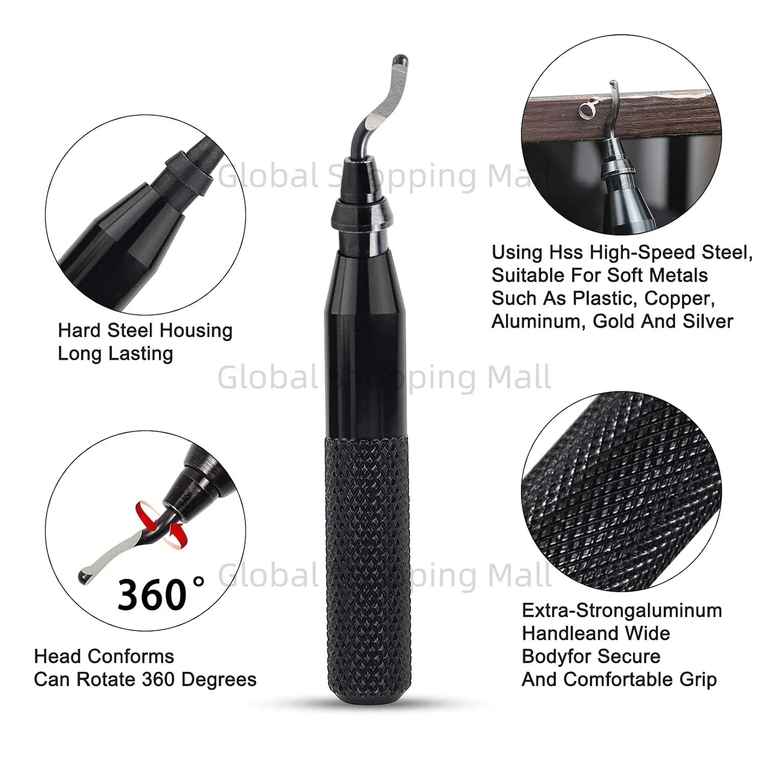 RB3000 핸들 버 금속 디버링 도구 10pcs BS1010 트리밍 블레이드 디버링 버 스크레이퍼 목재 플라스틱 리머 도구