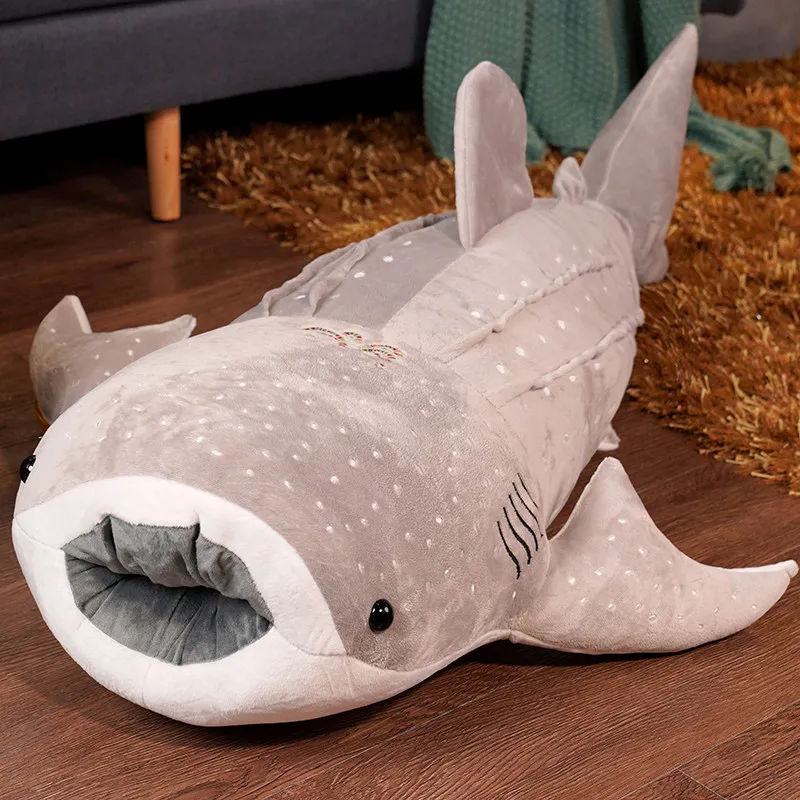 Grey whale plush toy 55cm to 125cm size options