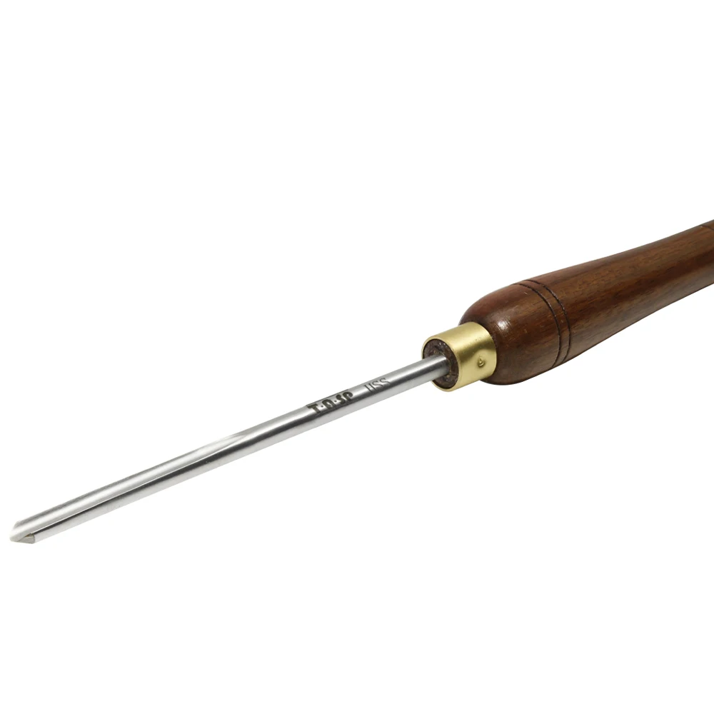 TASP-6.3mm 1/4 인치 스핀들 가우 징 목공 도구, V 자형 플루트 목재 터닝 러핑 치즐, 선반 용 HSS 블레이드 및 월넛 핸들