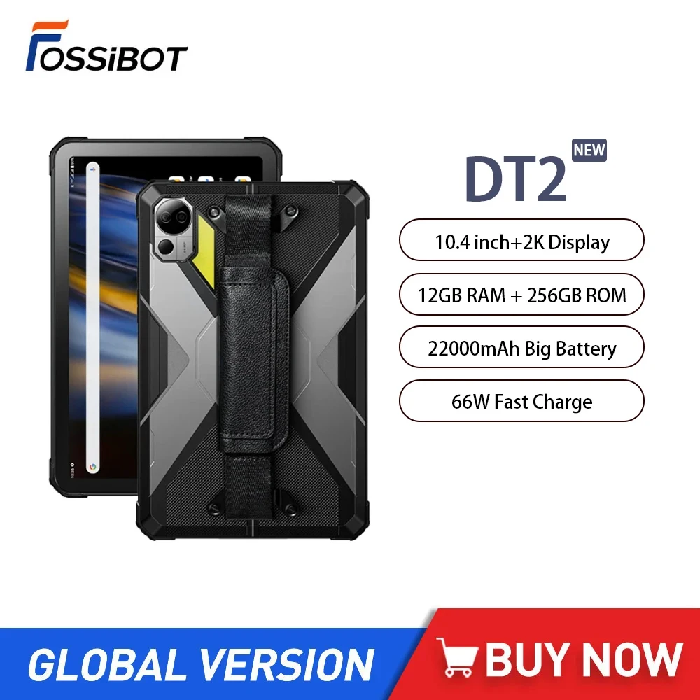 Nuovo Fossibot Dt2 Tablet Pad Robusto Octa Core 20Gb + 256Gb Android 13 Pad 10.4 Pollici 22000Mah Batteria 4G Lte Tablet 66W Ricarica Rapida
