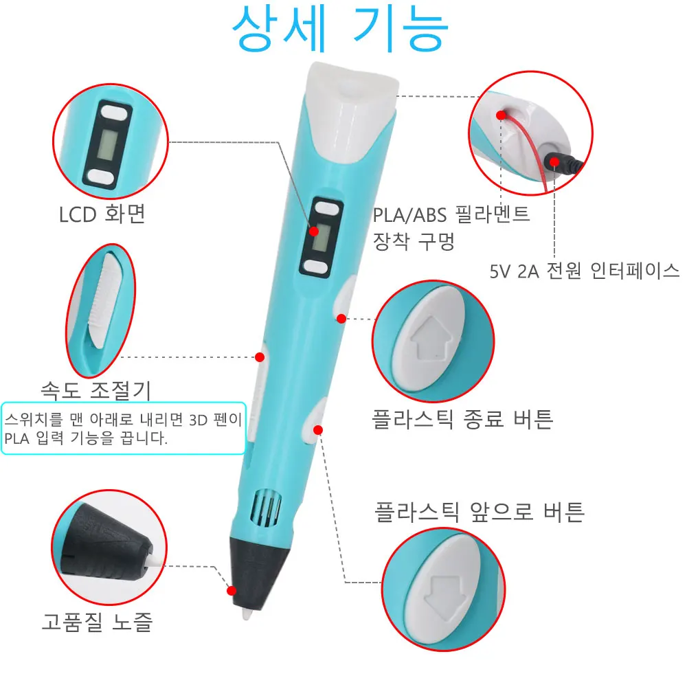 고품질 오리지널 3D 펜, 어린 이용 3D 펜, 3D 펜 세트, LCD 디스플레이가 있는 3D 인쇄 펜, 3D 인쇄 연필, DIY 페인팅 펜,10/20/30색 PLA 필라멘트, 안전하고 환경 친화적인 소모품,