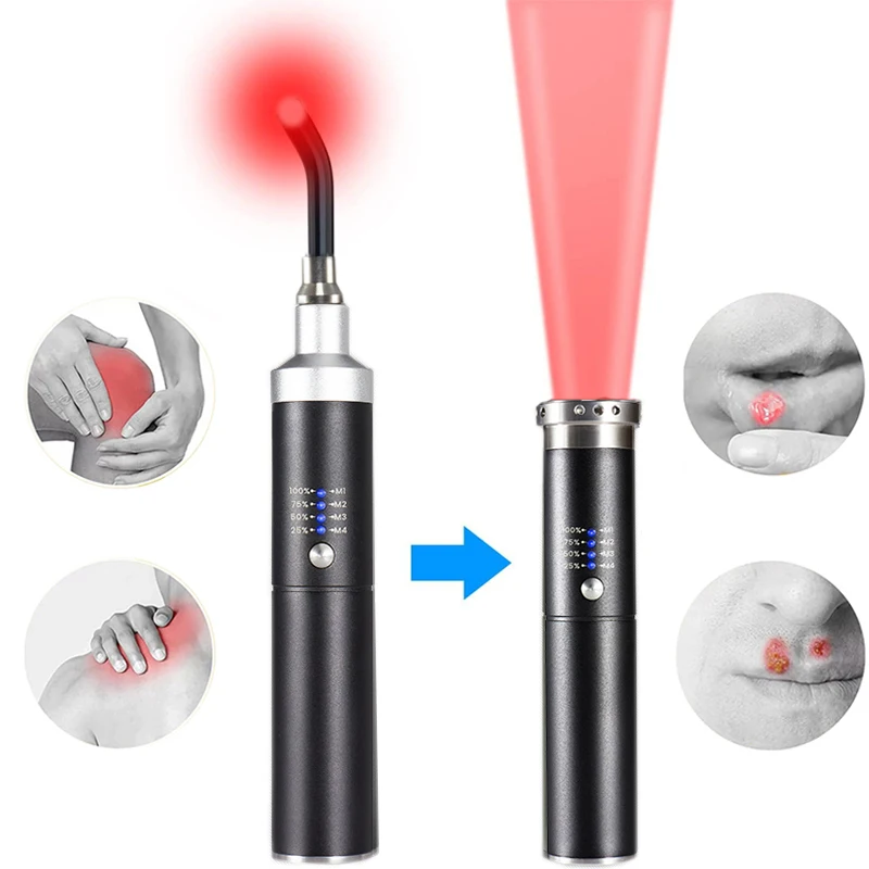 Cold Sore Treatment Device Infrared&Red Light Therapy Lamp for Canker Sore Lips Nose Ear Hands Joint Knee Feet Body Pain Relief - immagine 6