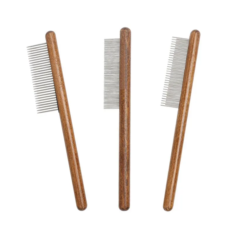 

Pet Stainless Steel Cleaning Flea Comb Pet Wooden Brush For Cat Dog Hair Removal Comb Grooming Tool Pet Dog Accessories Supplies