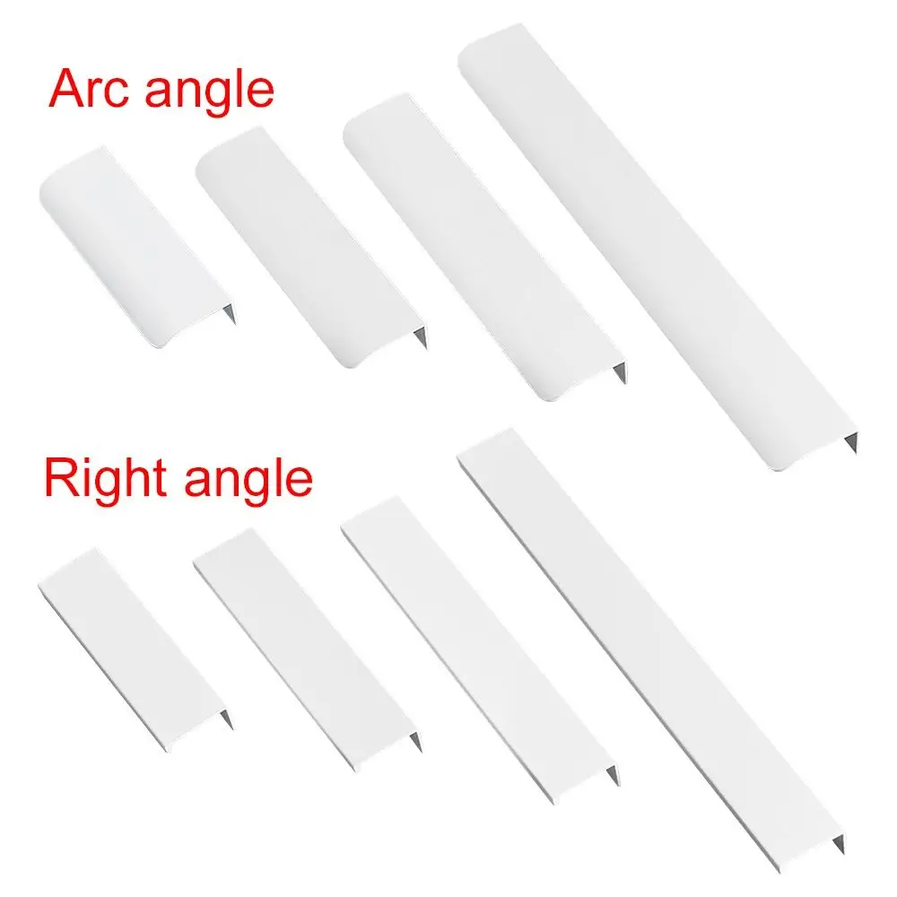 White Hidden Cabinet Pulls Drawer Knobs Long Pull Hidden Handles Aluminum Alloy Kitchen Cupboard Furniture Hardware Cabinet Knob cabinet handles