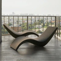 Modern Rattan Sun Loungers for Outdoor Pool Garden Beach Courtyard Hotel & Villa Wood Chaise Lounge Chairs 6
