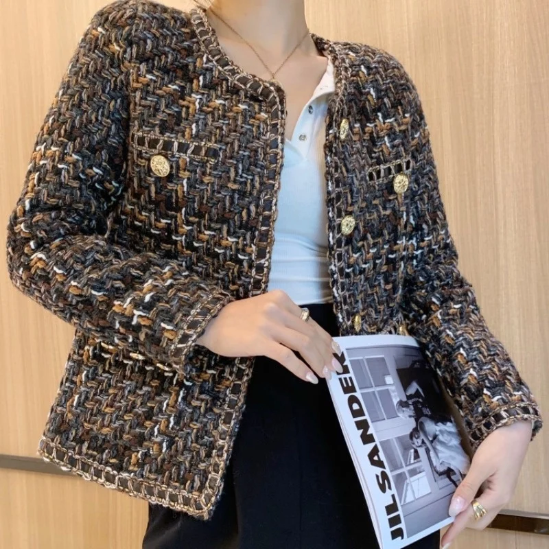 

Temperament Ladies Small Fragrance Single Breasted Warm Thick High Quality Jackets Women Short Outerwear Korean