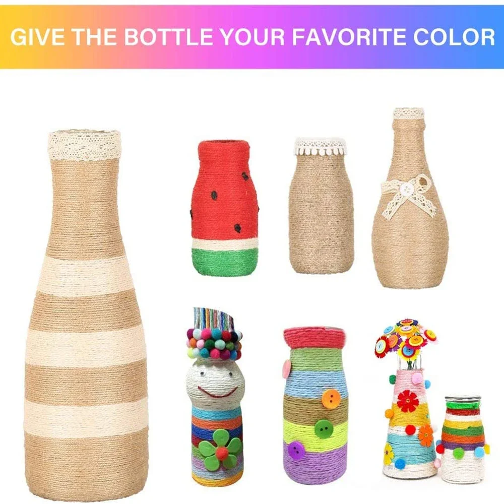 100M Jute Rope Colorful Natural Burlap Hessian Cord For Artworks DIY Craft Picture Display Gift Wrap jute rope