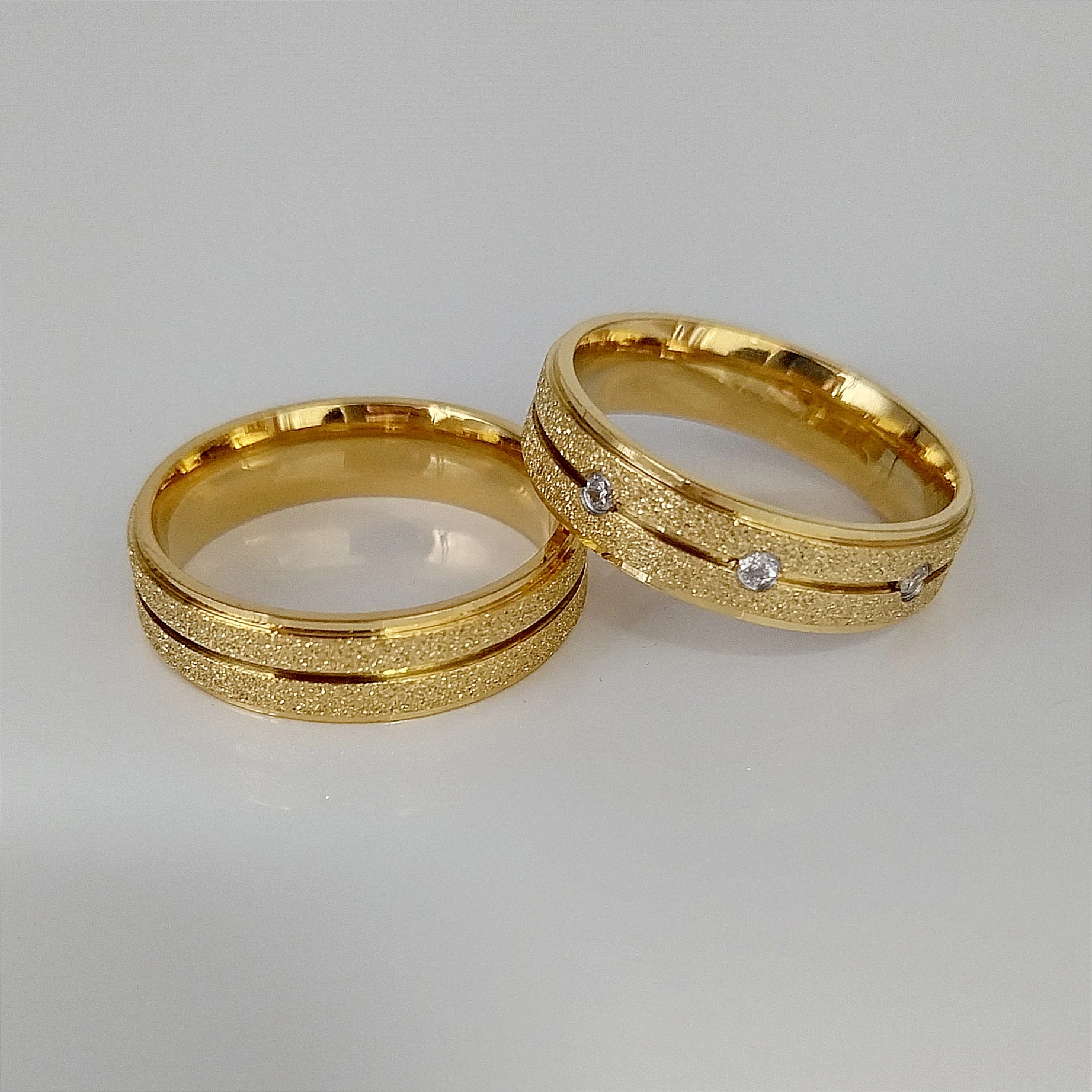 Classic 14k Gold Plated Comfort Fit Wedding Ring - Stainless Steel Band  3mm-8mm - MarimorJewelry.com