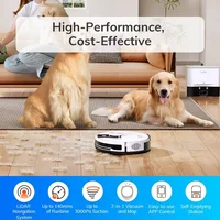 Robot aspirateur et serpillière ILIFE A12 Pro, station d'auto-vidage pour 60 jours, navigation LiDAR, cartographie domestique, zones interdites, Wi-Fi 2.4G/App/Alexa/Télécommande, pour sols durs 2