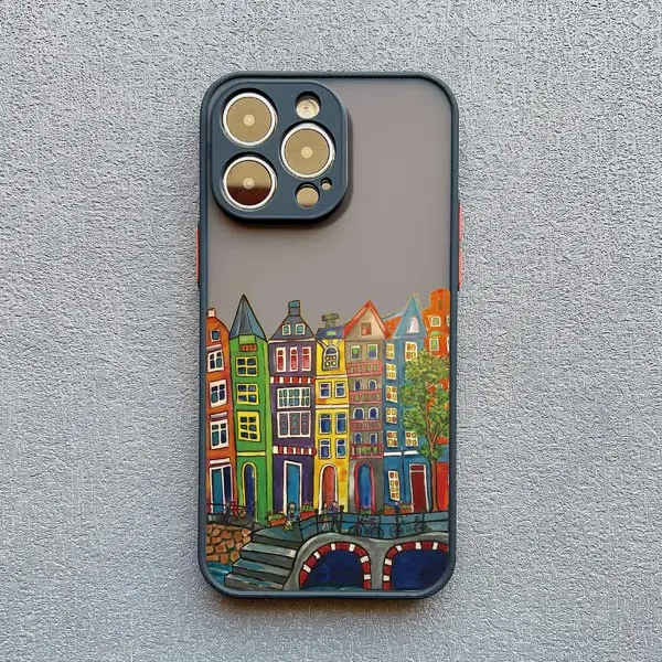 Bunte Stadt-Handyhülle für iPhone 13 12 11 Pro Max Mini 16 15 14 Pro Max Plus 17 Pro Max X XR XS Stoßfeste Rückabdeckung Schutzhülle – Detail 7