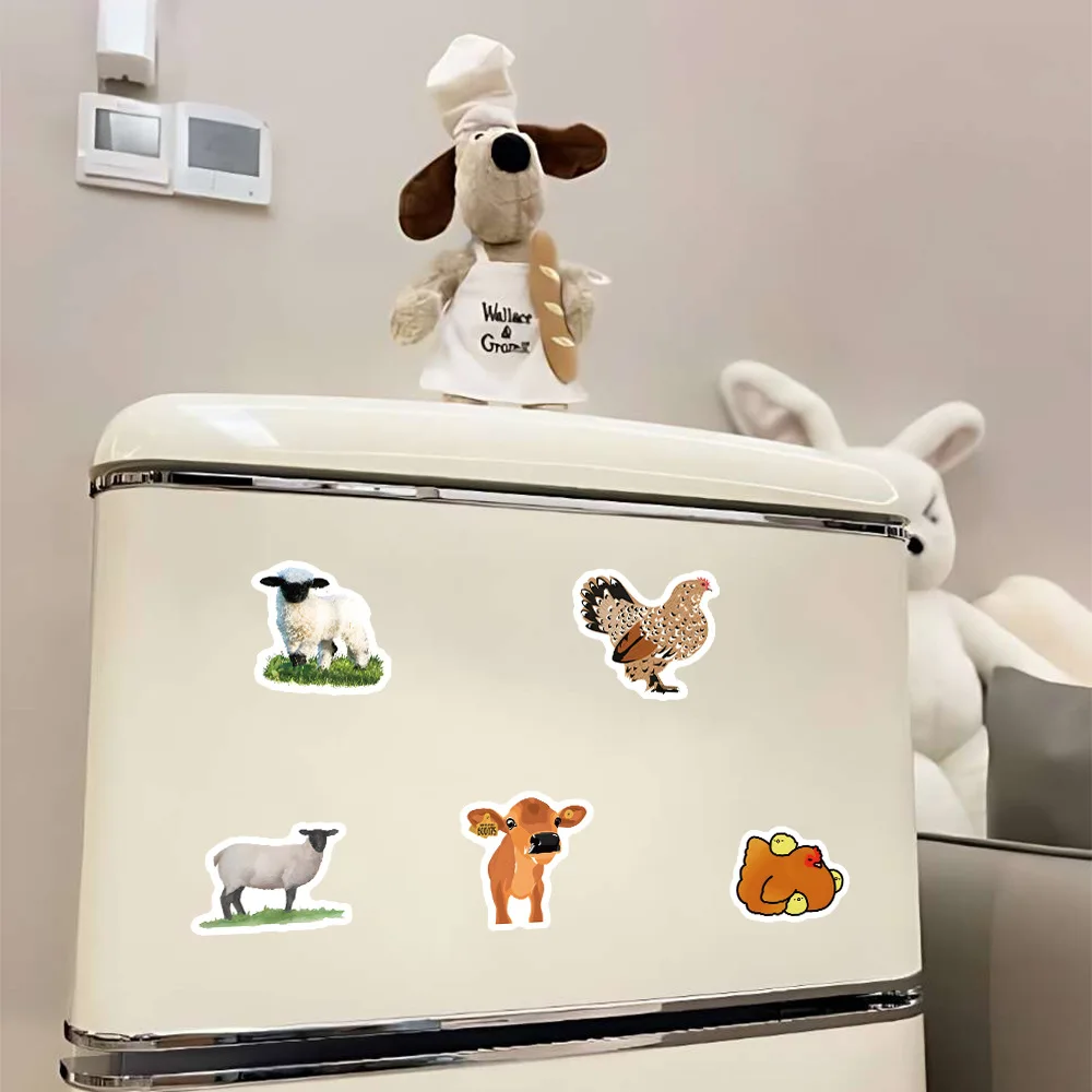 10/60PCS Animali da fattoria Adesivi Cartoon Maiale Pecora Pollo Graffiti Animale Meme Adesivo Laptop Chitarra Auto Bici Skateboard Giocattolo per bambini - immagine 6