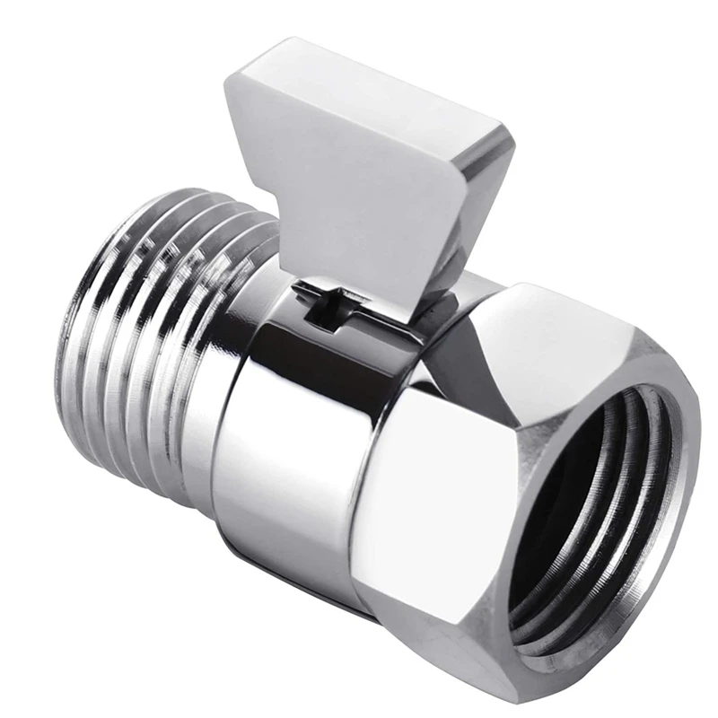 

Water Flow Control Shut Off Valve, Brass Adjustable Water Pressure Regulator For Hand Held Shower Head & Bidet Sprayer