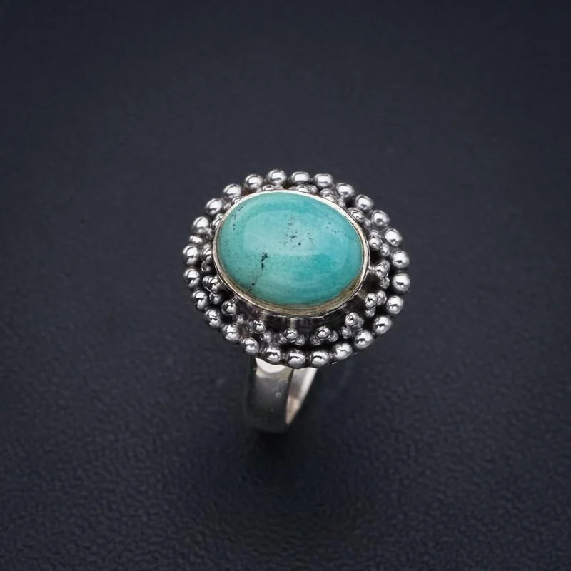 

StarGems Turquoise Handmade 925 Sterling Silver Ring 6 F2771