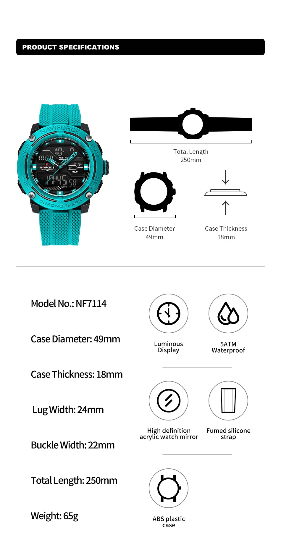 NAVIFORCE 7114 Men's Watch description image 2
