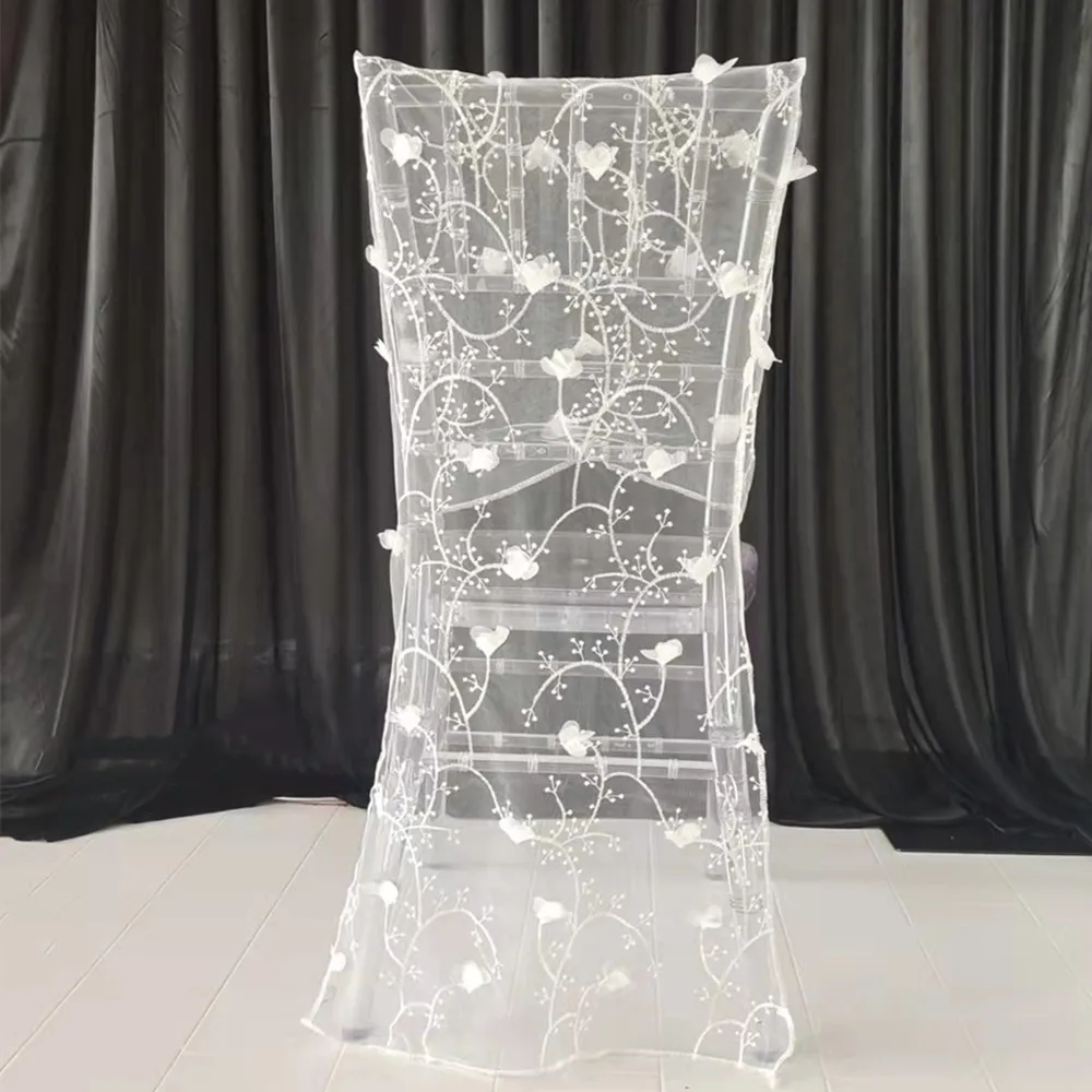 

100pcs Fashion White Chiavari Chair Cover Cap Wedding Party Banquet Hotel Celebration Ceremony Decoration