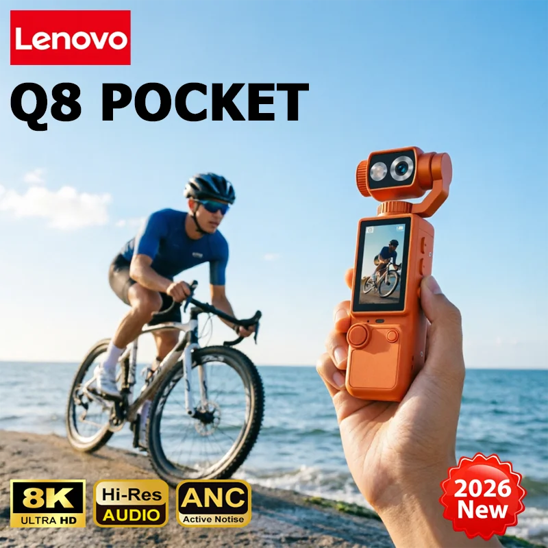 레노버 4K HD WiFi 핸드헬드 웨어러블 카메라 미니 여행용 야외 휴대용 레코더 포켓캠 오토바이 및 브이로그용 2026