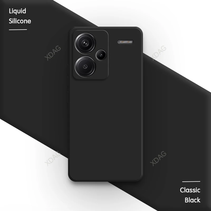 GOKEN Cover per Xiaomi Redmi Note 13 Pro Plus 5G (Pro+), Custodia in Morbido Silicone Antiurto con Impugnatura Laterale Antiscivolo e Design Elegante Monocolore, Case -Nero