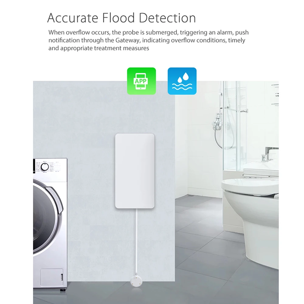 Tuya Smart Wifi Water Leakage Alarm Independent WIFI Water Leak Sensor Detector Flood Alert Overflow Security Alarm System Tuya