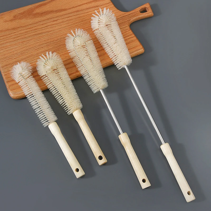 Cup brush cleaning long handle Wooden handle nylon bristles small brush cup cleaning bottle