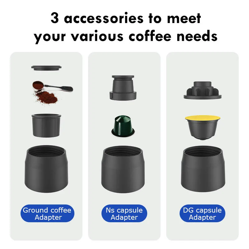 Portable Manual Coffee Machine 3In1 Italian Capsule Coffee Machine Outdoor Travel Hand Pressure Coffee Pot Capsules Coffee Maker 2